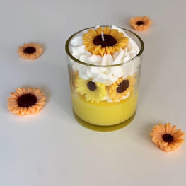 Glass Jar with Sunflower Candle | Anniversary Gifts For Him
