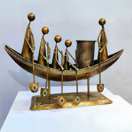 5 Men Boat Pen Stand – For Gift, Table & Desk Decor