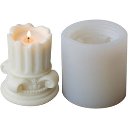 Classic Greek Pillar Candle  Perfect for Table Decor