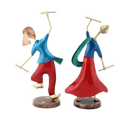 Dancing Dandiya Ladies Iron Set of 2  Festive Home Decor