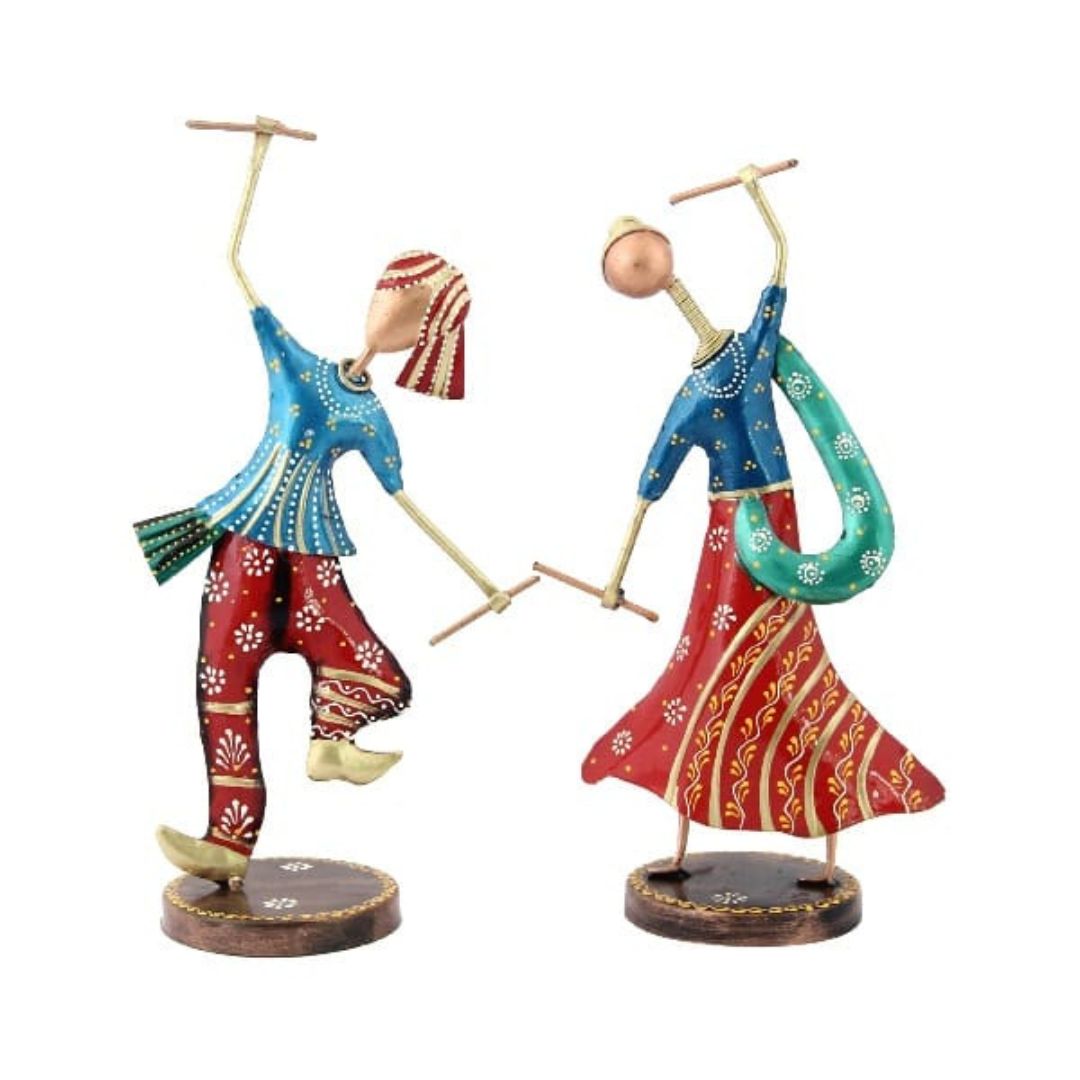 Dancing Dandiya Ladies Iron Set of 2  Festive Home Decor
