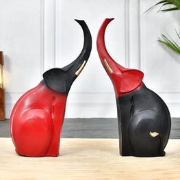 Elegant Elephant Pair Statue Decorative Figurine for Living Room