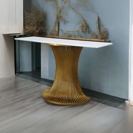 Elegant Gold Console Table for Living Room Decor