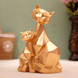 Handcrafted Cat Family Decorative Sculpture