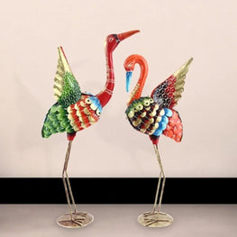 IRON PAINTED CRANE BIG (SET OF 2 ) for Tabletop