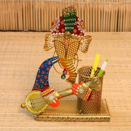 Iron Ganesh Pen Stand – For Mandir & Study Table