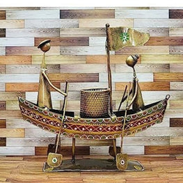 Iron Painted Pen Stand – Lady Gents Boat for Tabletop
