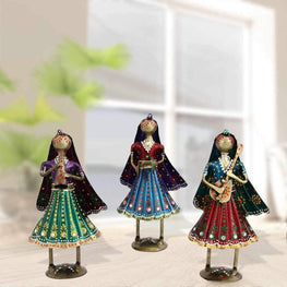 Mini Iron Musical Lady Set of 3  Home & Office Decor