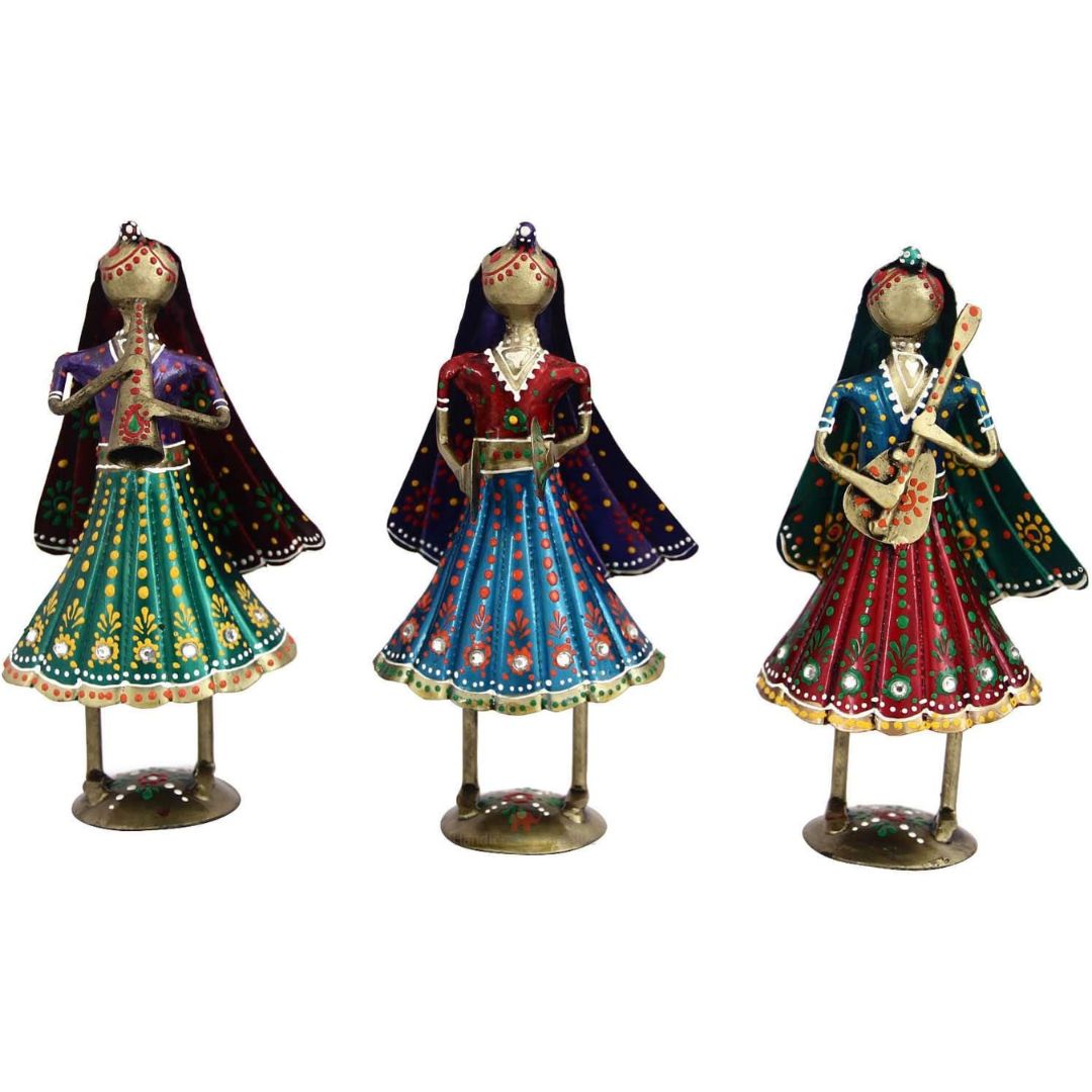Mini Iron Musical Lady Set of 3  Home & Office Decor