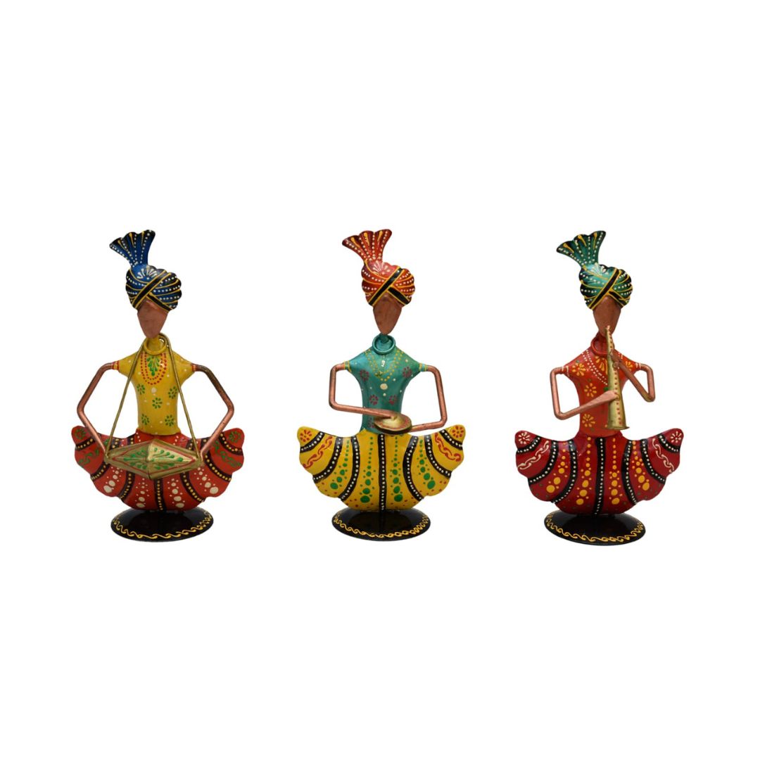 Mini Iron Musical Men Set of 3  Office & Home Decor Gift