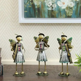 Mini Iron School Girl Set of 3  Tabletop Gift Decor