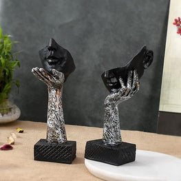 Modern Art Love Face Hand Sculpture for Living Room Decor
