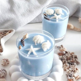 Ocean Shell Jar Candle  Coastal-Themed Scented Decor