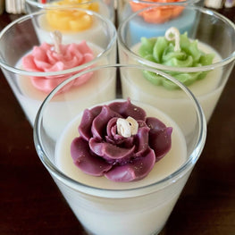 Rose Blossom Jar Candle  Floral Scented Home Decor