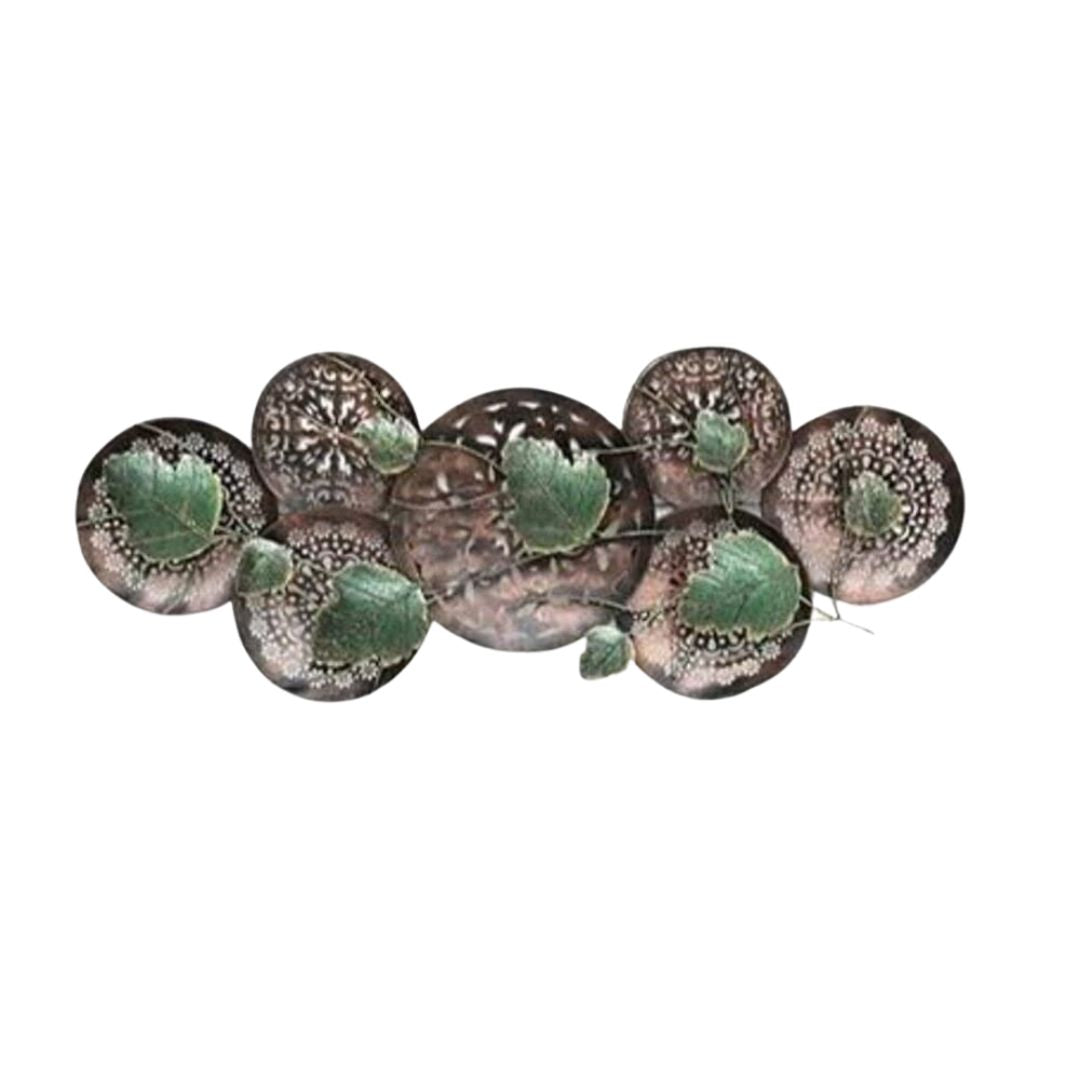 Round LED Leaf Wall Art Panel for Home Decoration
