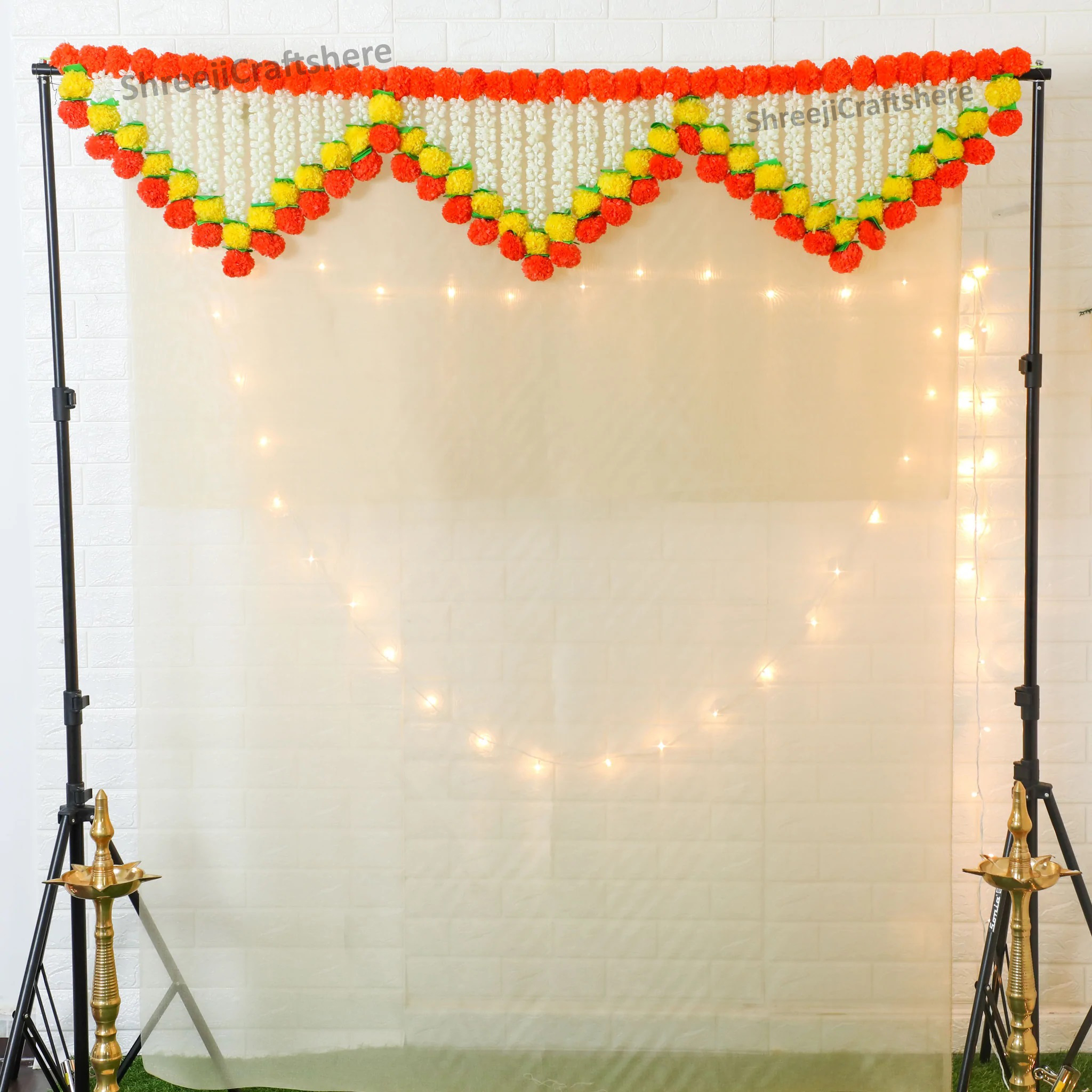 Mandir Style Toran Hanging for Door Decoration | Festive Bandhanwar | Traditional Indian Home Decor | Multiple Sizes & Colors