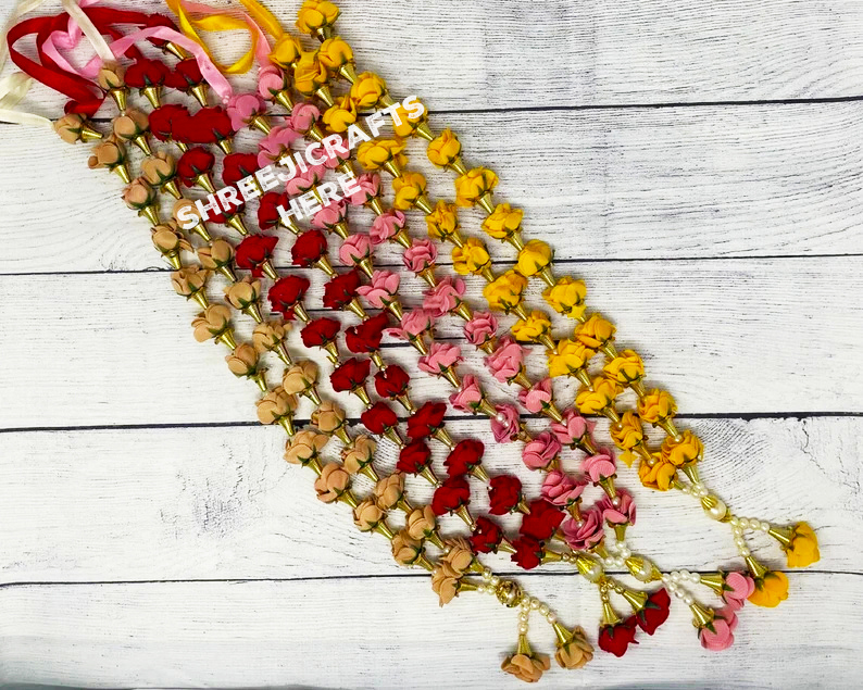 Rose Milni Haars – Traditional Punjabi Wedding Necklace for Groom | Handcrafted Milni Jewelry | Sikh Wedding Accessories