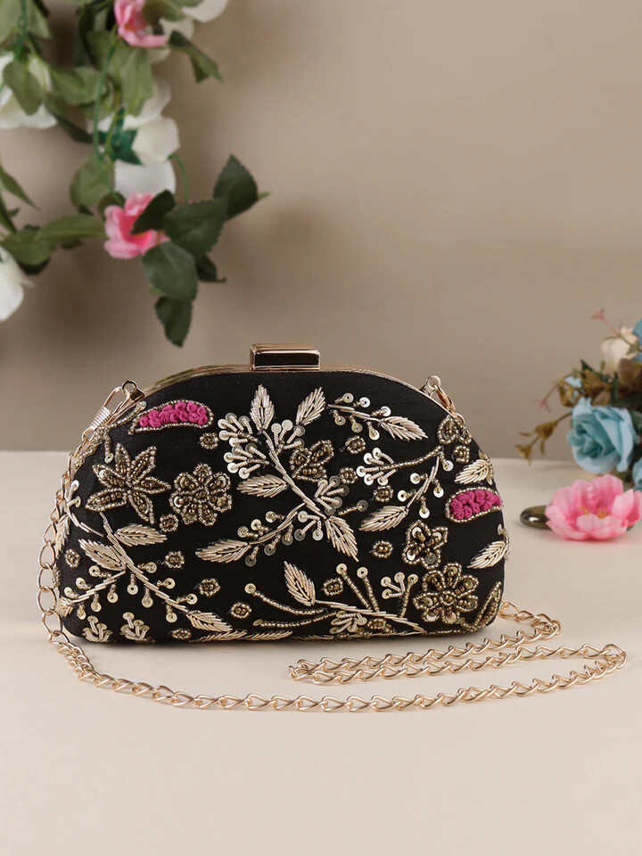 Embroidered Clutch Bag for Women | Handmade Ethnic Party Purse | Indian Bridal & Festive Clutch | Multiple Colors