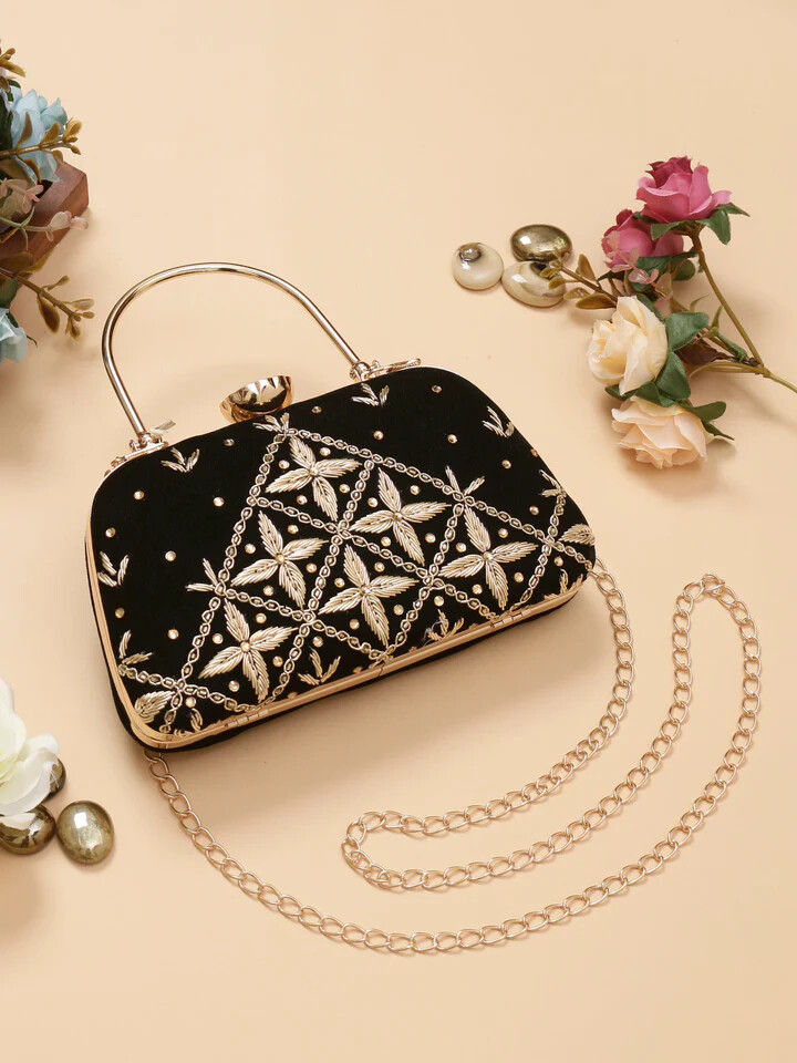 Embroidered Clutch Bag for Women | Handmade Ethnic Party Purse | Indian Bridal & Festive Clutch | Multiple Colors