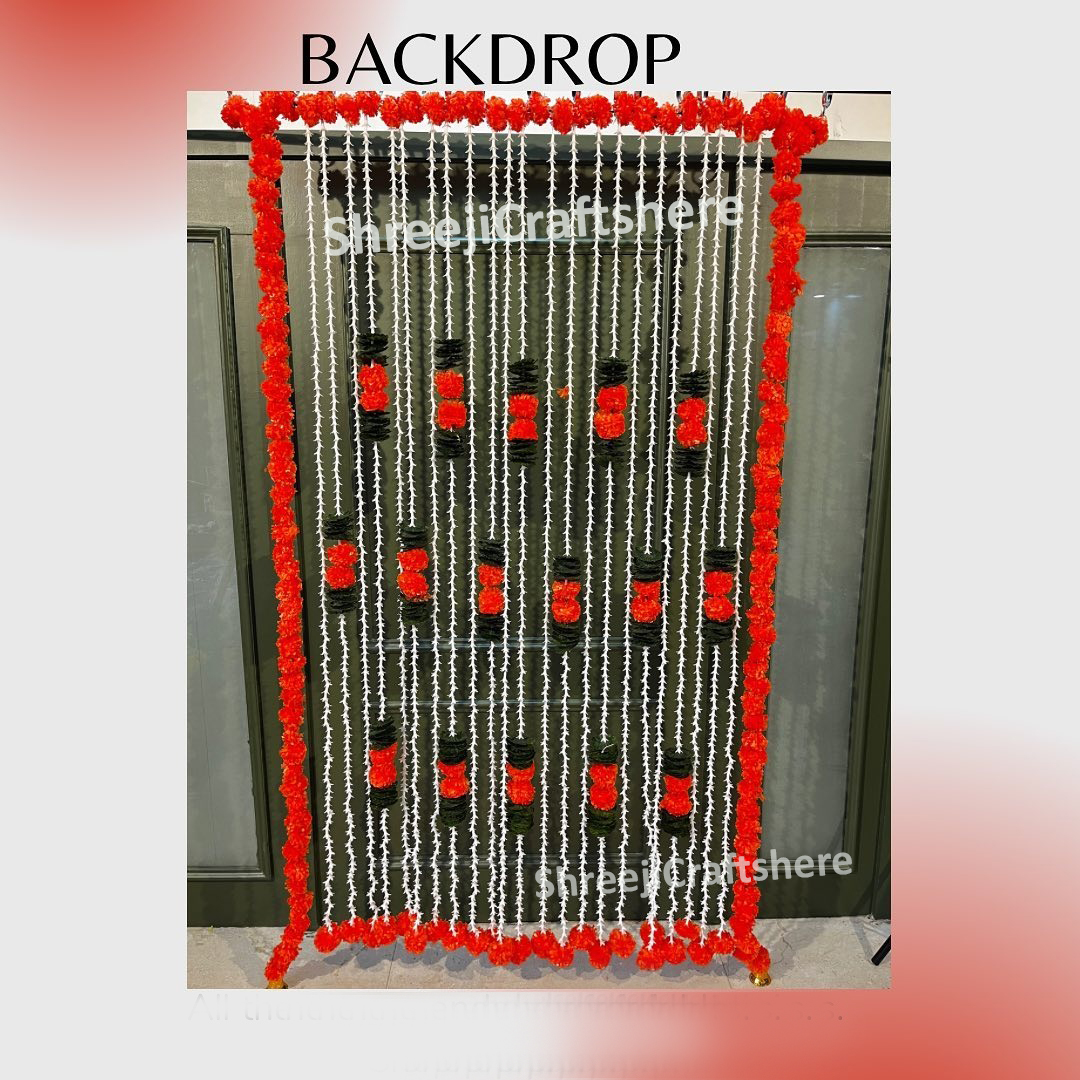 Tuberose Marigold Backdrop | Wedding, Haldi, Birthday, Festival Decoration | Multiple Sizes & Colors | Decorative Background - Image 2