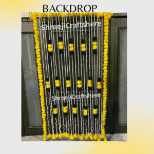 Tuberose Marigold Backdrop | Wedding, Haldi, Birthday, Festival Decoration | Multiple Sizes & Colors | Decorative Background