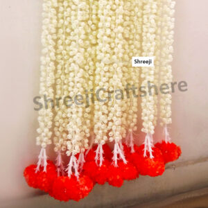 Mogra Marigold Strings | 5 Feet' Mogra Decoration | Main Door, Wedding, Diwali, Puja, Home Decor