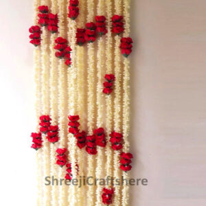 Scented Jasmine Rose Strings | 5 Feet' Floral Decoration | Backdrop, Main Door, Wedding, Diwali, Puja, Home Decor