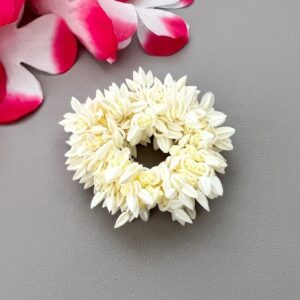 Hair & Hand Scented Gajras | Elastic Floral Gajra | Rose Style | Red, Yellow & Pink | Traditional Indian Accessory (Pack of 2pcs)