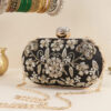 Black Embroidered Clutch Bag for Women | Handmade Ethnic Party Purse | Indian Bridal & Festive Clutch | Wedding Return Gift