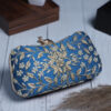 Blue Embroidered Clutch Bag for Women | Handmade Ethnic Party Purse | Indian Bridal & Festive Clutch