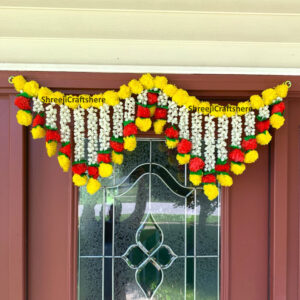 Mandir Style Toran Hanging for Door Decoration | Festive Bandhanwar | Traditional Indian Home Decor | Multiple Sizes & Colors (Yellow)