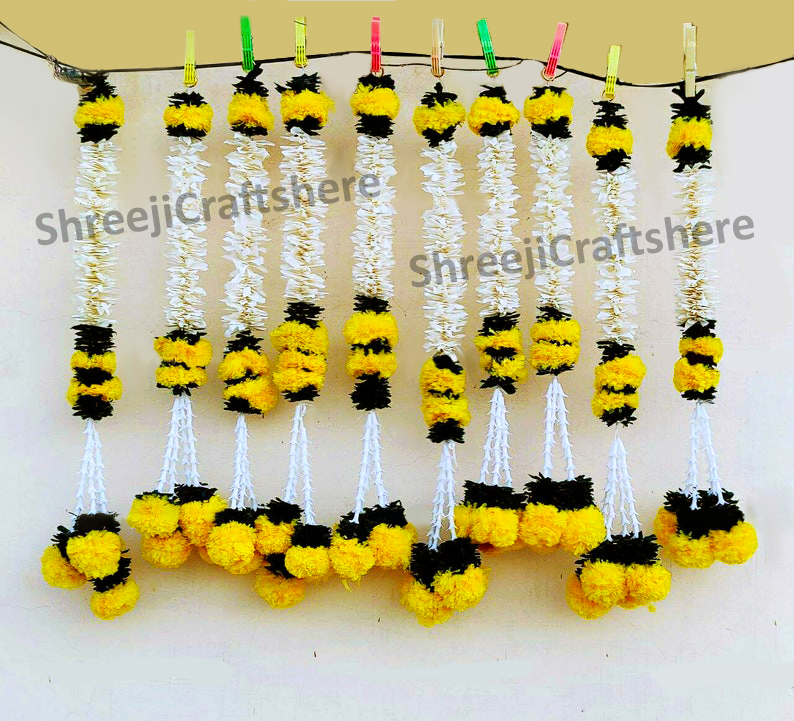 Jasmine Flower Garlands 3 Ft | Artificial Fabric Flower Garland | Wedding, Festival & Home Decor