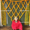 Marigold and Leaf Backdrop | Backdrop Decoration | Wedding, Haldi, Birthday, Festival Decoration | Multiple Sizes & Colors