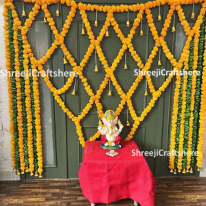 Marigold and Leaf Backdrop | Backdrop Decoration | Wedding, Haldi, Birthday, Festival Decoration | Multiple Sizes & Colors