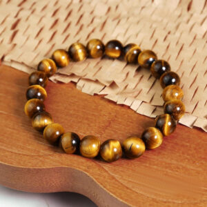 Tiger Eye Crystal Bracelet | Natural Tiger’s Eye Beaded Bracelet | Protection, Confidence & Grounding | Unisex Healing Jewelry