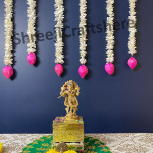 Jasmine Lotus Buds | 5 Feet' Floral Decoration | Backdrop, Main Door, Wedding, Diwali, Puja, Home Decor