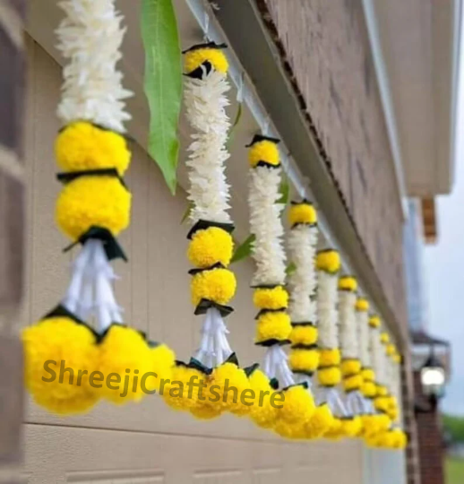 Jasmine Flower Garlands 3 Ft | Artificial Fabric Flower Garland | Wedding, Festival & Home Decor - Image 3