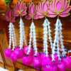 Lotus Buds Hangings for Backdrop | MDF Floral Decor | Handmade Lotus Hanging | Festive & Home Decoration