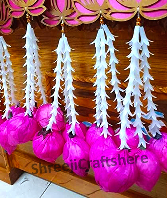 Lotus Buds Hangings for Backdrop | MDF Floral Decor | Handmade Lotus Hanging | Festive & Home Decoration - Image 2