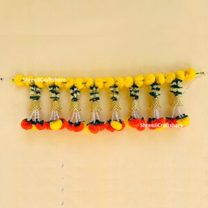 Handmade Toran Hanging for Door Decoration | Festive Bandhanwar | Traditional Indian Home Decor | Multiple Sizes & Colors (Yellow)