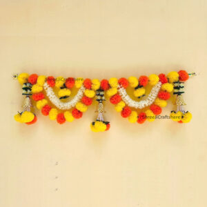 Handmade Toran Hanging for Door Decoration | Festive Bandhanwar | Traditional Indian Home Decor | Multiple Sizes & Colors (Yellow)
