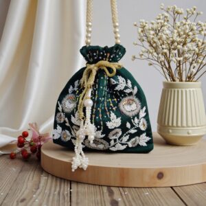 Handcrafted Heavy Potli Bag | Indian Bridal Clutch Purse | Elegant Wedding & Party Accessory