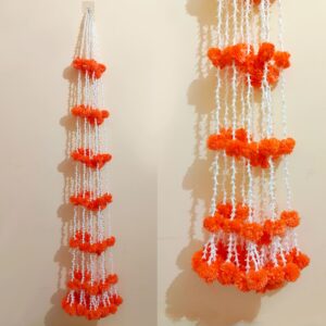 5 Feet' Tuberose Marigold Strings | Floral Decoration | Main Door, Wedding, Diwali, Puja, Home Decor | Multiple Colors