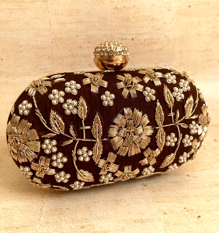 Embroidered Clutch Bag for Women | Handcrafted Clutch | Elegant Evening Bag | Minimalist Embroidered Purse | Multiple Colors - Image 4