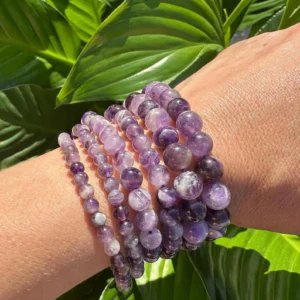 Amethyst Crystal Healing Bracelet | Natural Purple Amethyst Bead Bracelet | Calming & Protection Stone | Spiritual Jewelry | February Birthstone Gift
