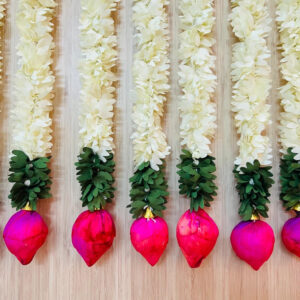 Jasmine Lotus Buds | 3 Feet' Floral Decoration | Backdrop, Main Door, Wedding, Diwali, Puja, Home Decor