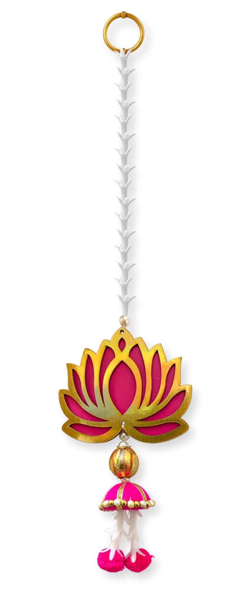 Lotus Tuberose Hangings for Backdrop | MDF Floral Decor | Handmade Lotus Hanging | Festive & Home Decoration - Image 2