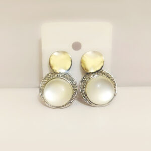 Premium Silver-Plated Moonstone Crescent Dangle Earrings