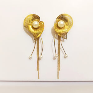 Aurelia Gold Filigree & Pearl Tassel Drop Earrings