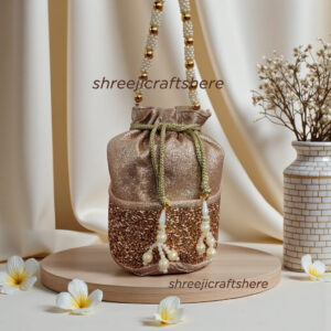 Heavy Embellished Potli Bag | Bridal Party Clutch | Ethnic Handbag for Weddings & Functions
